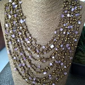 ARTISANAL HANDMADE NECKLACE AMETHYST CHIPS